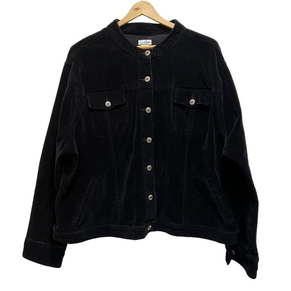 Outline Black Corduroy Cropped Jacket Size 22W - Picture 1 of 8